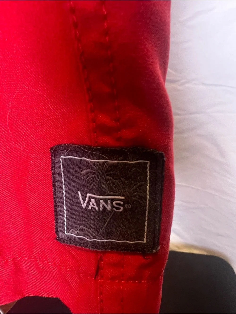 Vans Red Men’s Swim Board Shorts with Black Drawstring Size Large